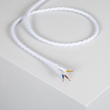 Cable Textil Eléctrico Trenzado Blanco