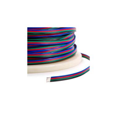 Cable Eléctrico Plano Manguera 4x0.5mm² para Tiras LED RGB