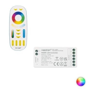 Controlador Regulador RGBW 12/24V DC + Mando RF 4 Zonas MiBoxer