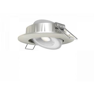 Foco Downlight LED 5W Direccionable Circular Níquel Cepillado Corte Ø 68 mm