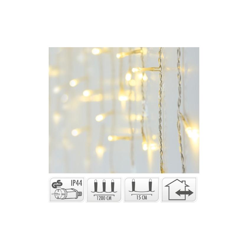 Producto de Cortina de Guirnaldas LED Exterior 12m Transparente Carámbano