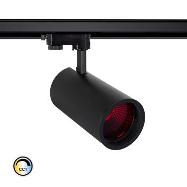 Foco Carril LED Trifásico 40W CCT New d'Angelo Negro PHILIPS Xitanium Especial Tienda de Alimentación