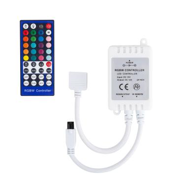 Controlador Regulador Tira LED RGBW 12V DC con Mando IR