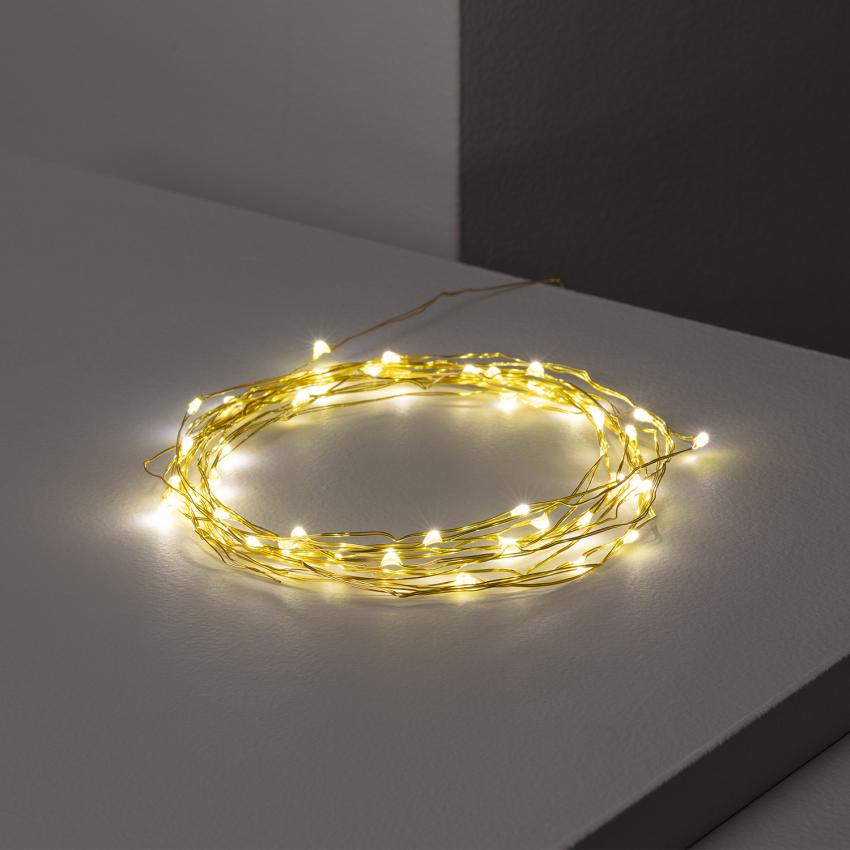 Produto de Grinalda Arame LED Dourada com Bateria 10m