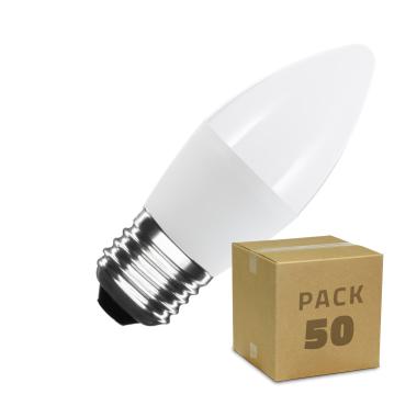 Caixa de 50 lâmpadas LED E27 C37 5W Branco Neutro