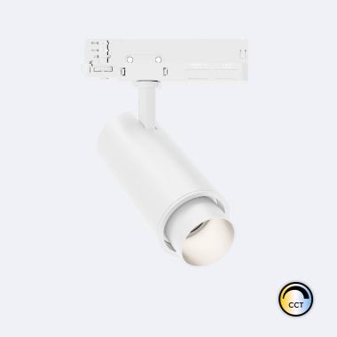 Foco Carril LED Trifásico 20W Fasano Cilíndrico CCT No Flicker Regulável Branco