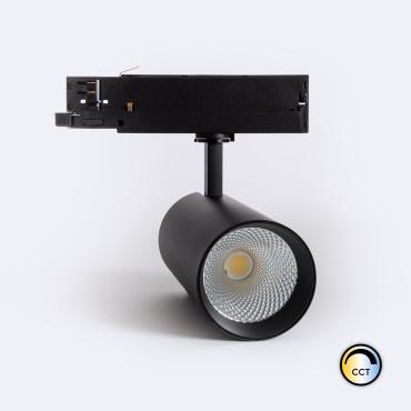 Foco Carril LED Trifásico 40W Carlo CCT Selecionável No Flicker Preto Várias opções