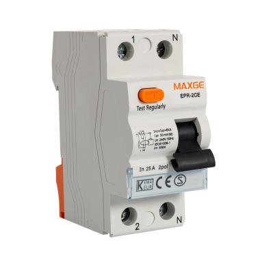 Interruptor Diferencial Residencial 1P+N 30mA 25-40A 6kA Clase AC MAXGE