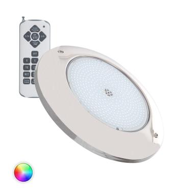 Foco Piscina Superfície LED RGB Submersível 12V AC IP68 Aço Inoxidável 35W