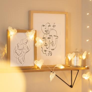 Grinalda LED Corações à Pilhas 1,7m Branco