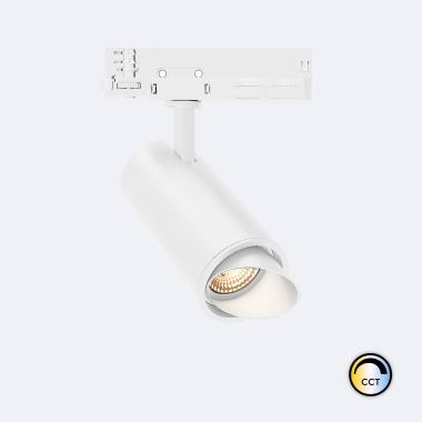 Foco Carril LED Trifásico 30W Fasano Cilíndrico Bisel CCT No Flicker Regulável DALI Branco