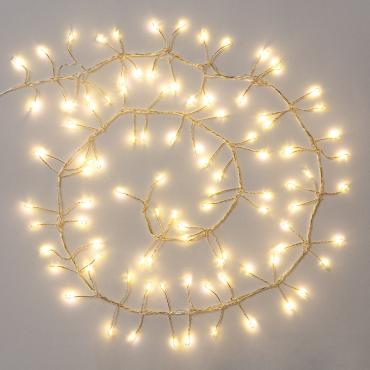 Grinalda Arame LED Cromada Bateria 1m Racimo 2700K