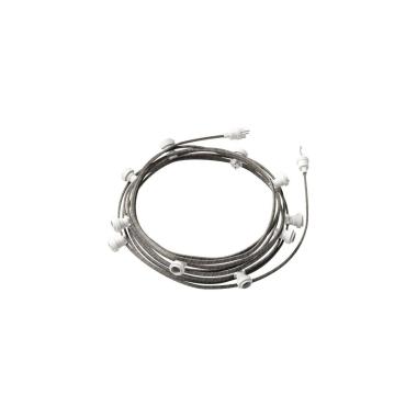 Grinalda Exterior Lumet System 12,5m com 10 Casquilhos E27 Branco Creative-Cables CATE27B125