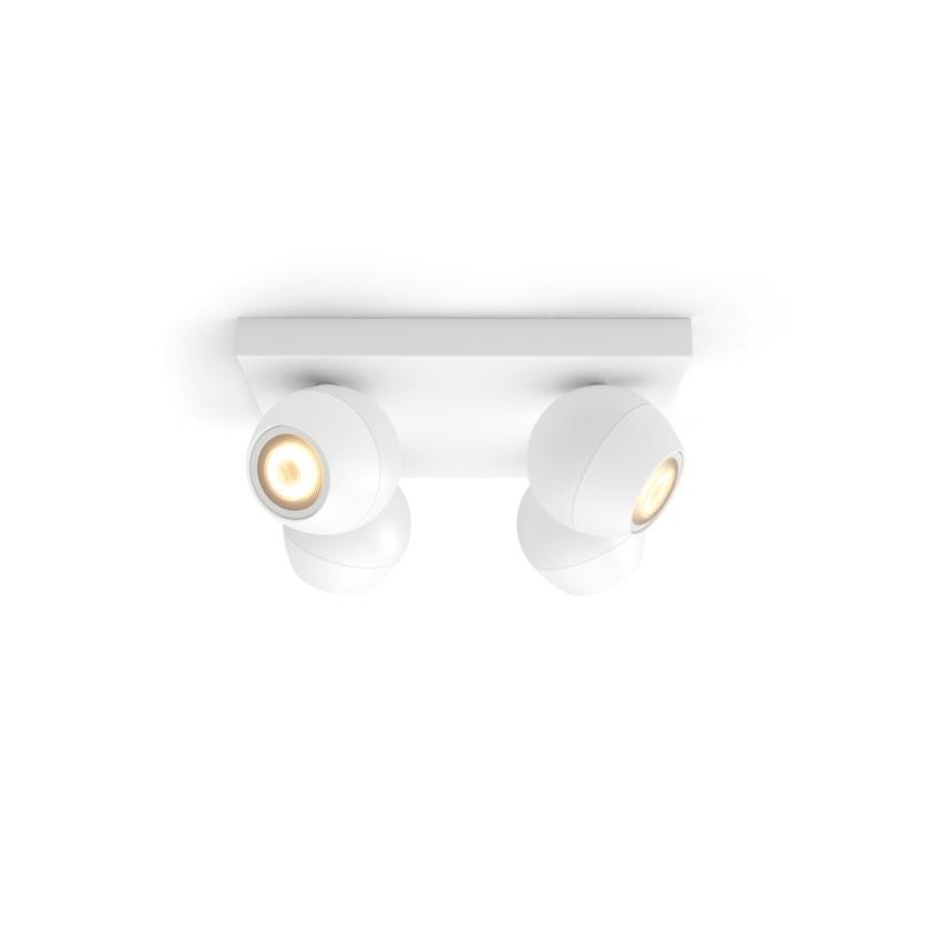 Candeeiro de Teto White Ambiance Quatro Focos GU10 PHILIPS Hue Buckram 