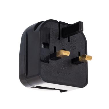 Adaptador Enchufe Tipo E (EU) Cabezal Ancho Con Cable Recto a Enchufe Tipo G (UK)