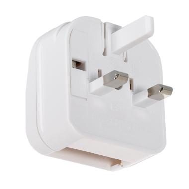 Adaptador de Ficha Tipo C (EU) Cabeça Plana com Cabo Reto a Ficha Tipo G (UK)