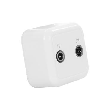 Tomada TV + Rádio Superficie  Modern Branco