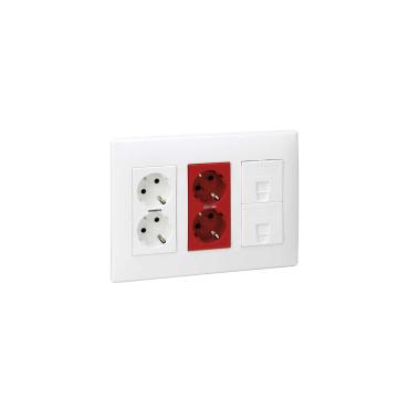Kit Posto de Trabalho SAI 3 Módulos SIMON 500 Cima Branco