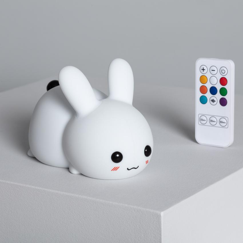 Producto de Luz Quitamiedos LED Infantil Conejo RGB Silicona con Batería
