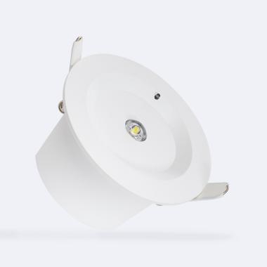 Produto de Luz de Emergência LED Encastrável 120lm Não Permanente Circular Corte Ø95 mm 