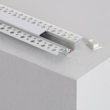 Product Perfil de Aluminio con Tapa Continua Integración en Escayola/Pladur para Tira LED hasta 15 mm