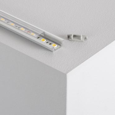 Perfil de Alumínio Encastrável  com Cobertura Contínua para Fitas de LED Até 12mm Várias opções