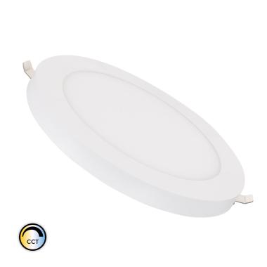 Plafon LED 18W CCT Selecionável Circular de Corte Ajustável Ø75-210 mm Moldura Alumínio