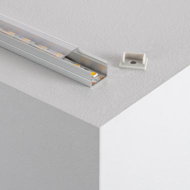 Perfil de Aluminio de Superficie con Tapa Continua para Tiras LED hasta 16 mm