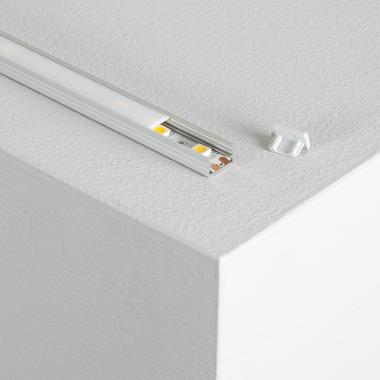 Perfil de Aluminio Superficie 1m con Tapa Translúcida para Tiras LED hasta 10 mm