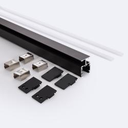 Product Perfil de Aluminio Aplique Doble Cara 2m Negro para Tiras LED hasta 10 mm