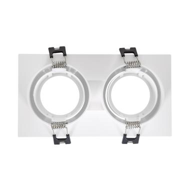 Producto de Aro Downlight Cuadrado Basculante para dos Bombillas LED GU10 / GU5.3 Corte 75x150 mm
