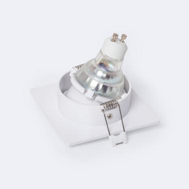 Producto de Aro Downlight Cuadrado Blanco para Bombilla LED GU10 / GU5.3 Corte 75x75 mm