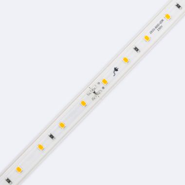 Produto de Fita LED 220V SMD2835 60LED/m Branco Quente IP65 Largura 12mm Corte 100cm                       