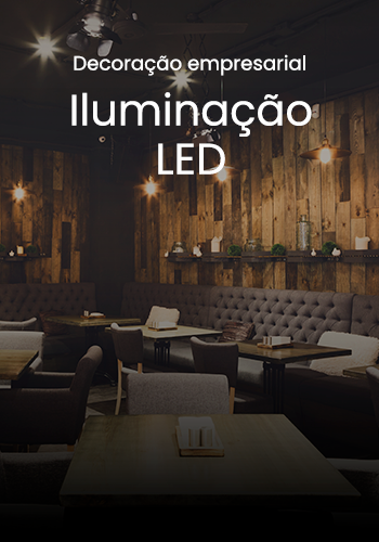 Decoração empresarial com iluminação LED