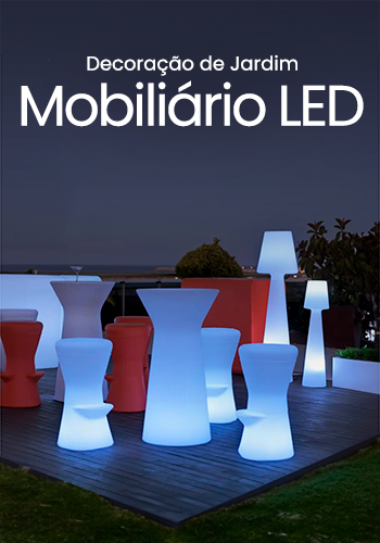 Decoração de jardim com mobiliário LED